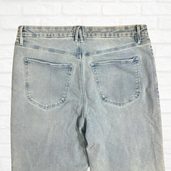 Good American Good Waist Palazzo Jeans Light Blue Size 16 Plus Wide Leg HighRise - Picture 10 of 11